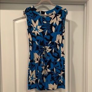 Floral Blue and Cream Dress
